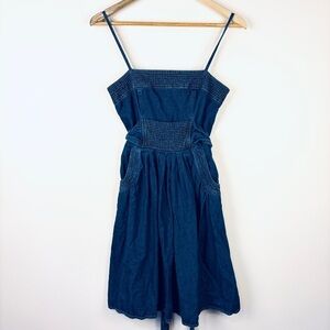 Vintage Y2K Blue Denim Mini Dress Western Rodeo